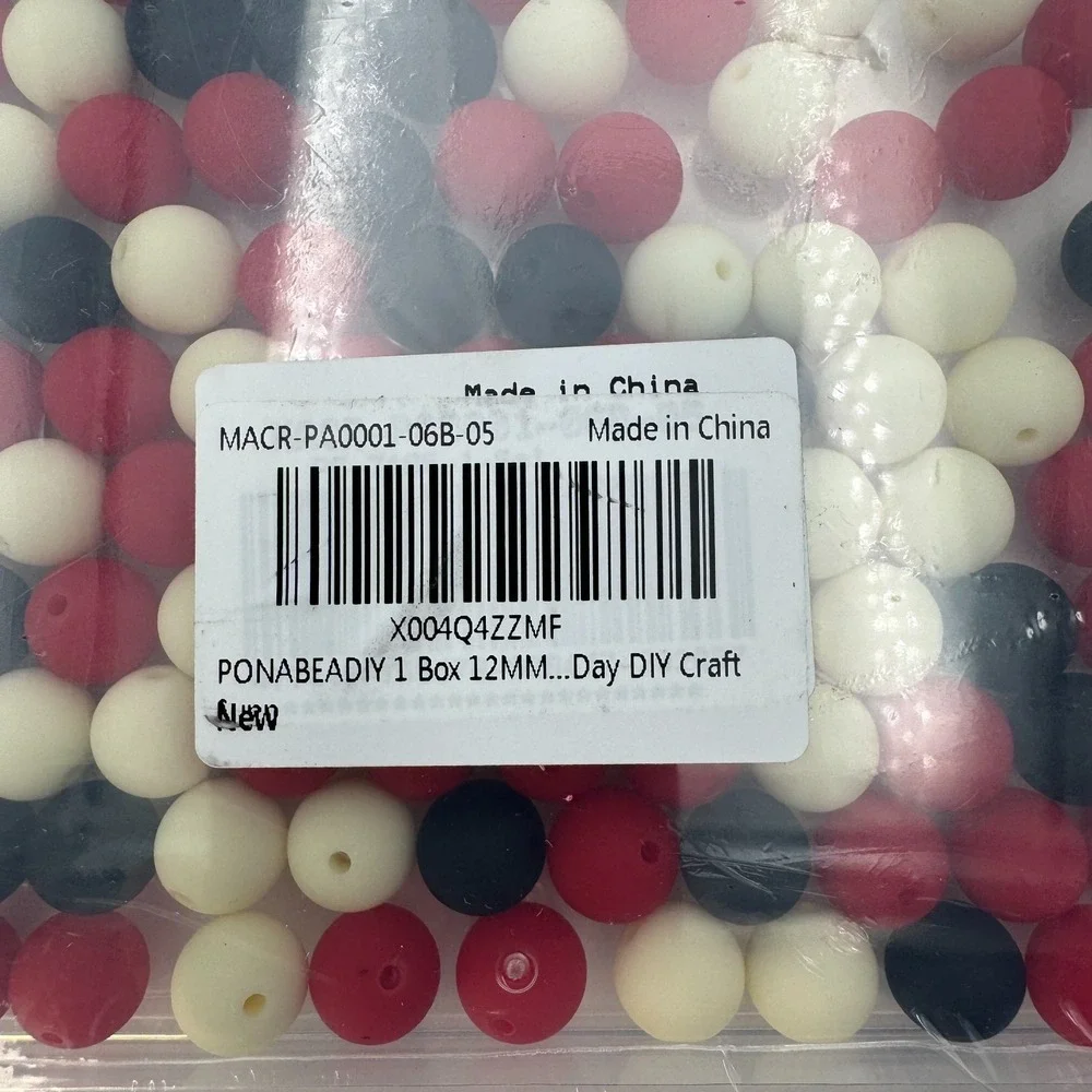 PONABEADIY 100PC Christmas Matte Resin Beads 12mm NIB Jewelry Craft